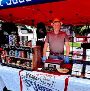Joe Malley with St. Jude products